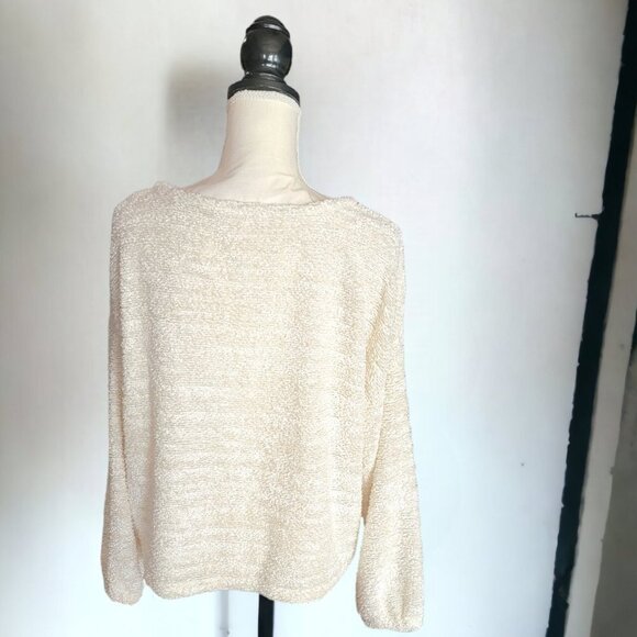 Lauren Conrad Ivory Colored Long Sleeve Casual Pullover Sweater in Size L - Picture 2 of 4